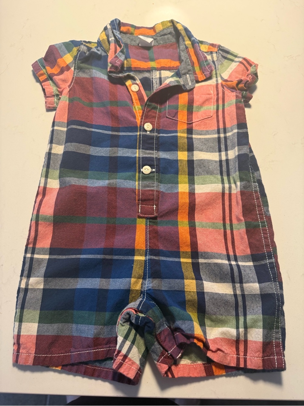 Kids Plaid Short Romper 12-18 months